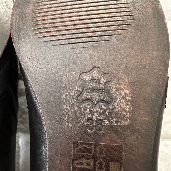 FREE PEOPLE Womens Ankle Boots 36 US 6 Black Leather Low Heel Pointed Toe Zipper - Picture 14 of 14